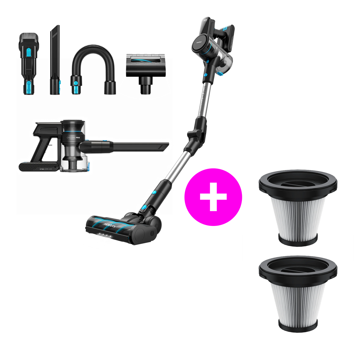 Akčný set Hurricane H7 Plus + 2× HEPA H13 filter